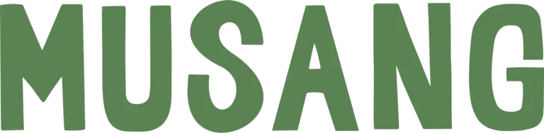 Musang's wordmark: MUSANG in green capitals on cream.